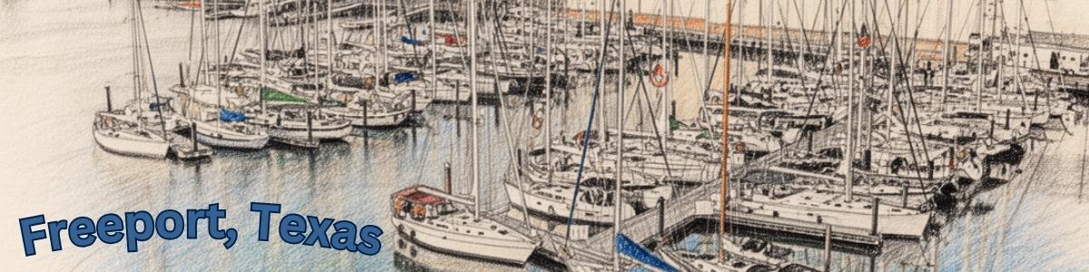 Freeport, Texas waterfront and harbor activity